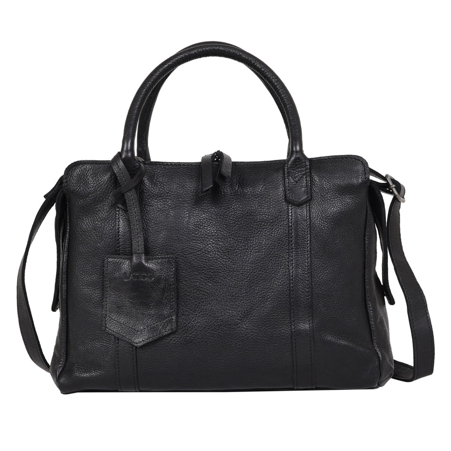 James Leather Crossbody Black